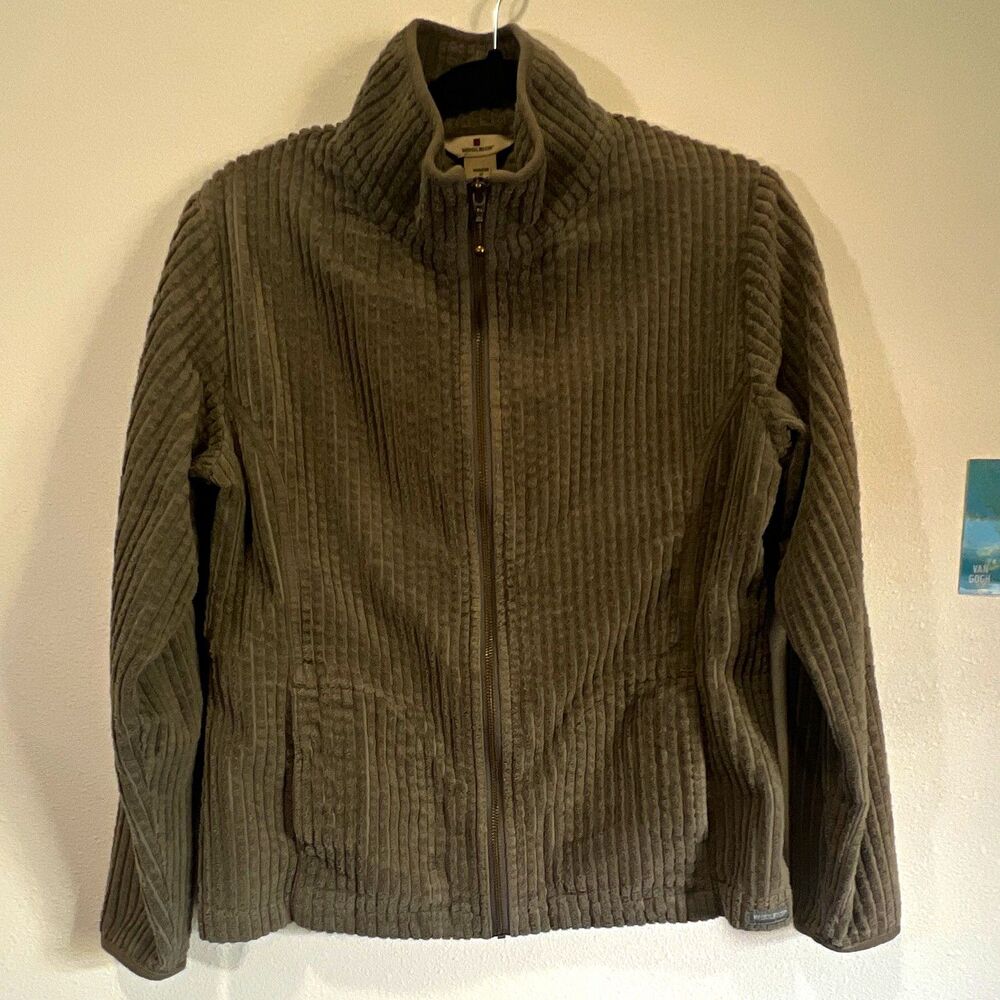 Woolrich Women's Full Zip Mock Neck Jacket Gray Solid Short Length Size M